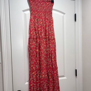 smocked floral maxi sundress